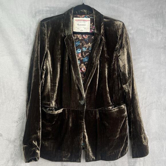 Velvet Blazer in Dark Brown - Picture 2 of 13